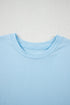 Soft Stretch Solid Crew Neck Rolled Cuff Relaxed Tee